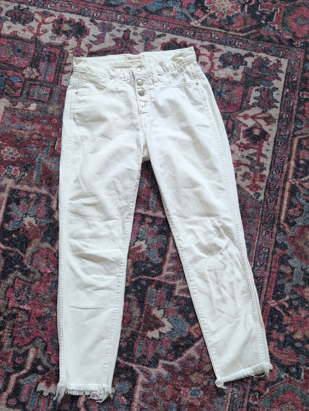 Madewell White Skinny Button-Fly Jeans